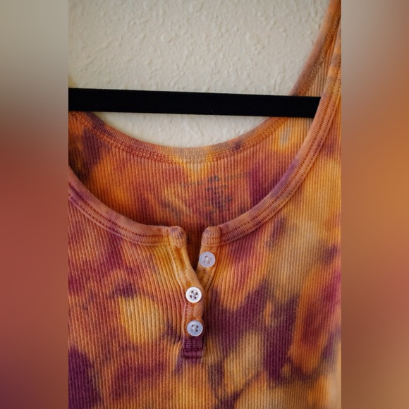 Bleach Dyed Brandy Melville Button Up Tank Top - Picture 6 of 6
